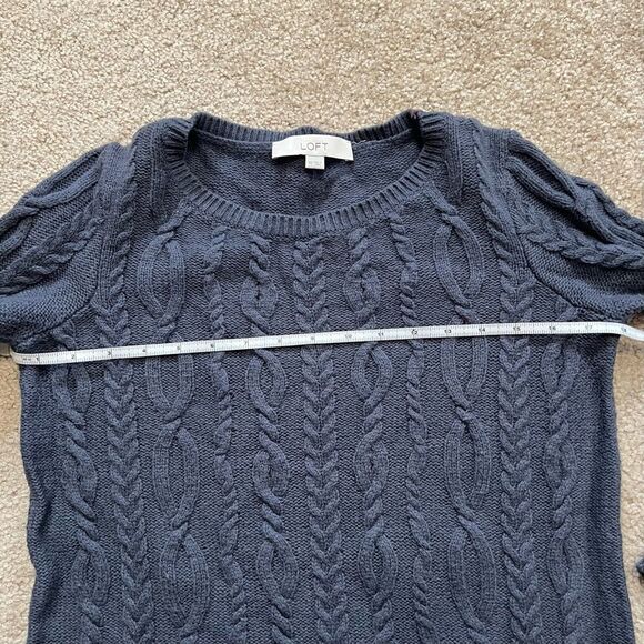 LOFT Charcoal gray cable knit oversized sweater, size XS - Picture 6 of 7